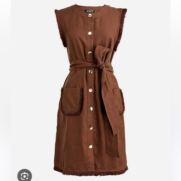 J. Crew Dresses & Skirts - J crew Raw-hem mini shirtdress in linen